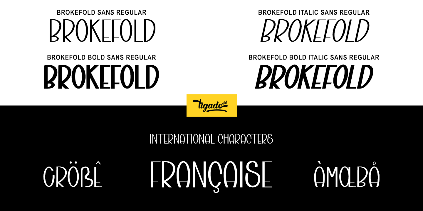 Brokefold Sans Regular Font preview